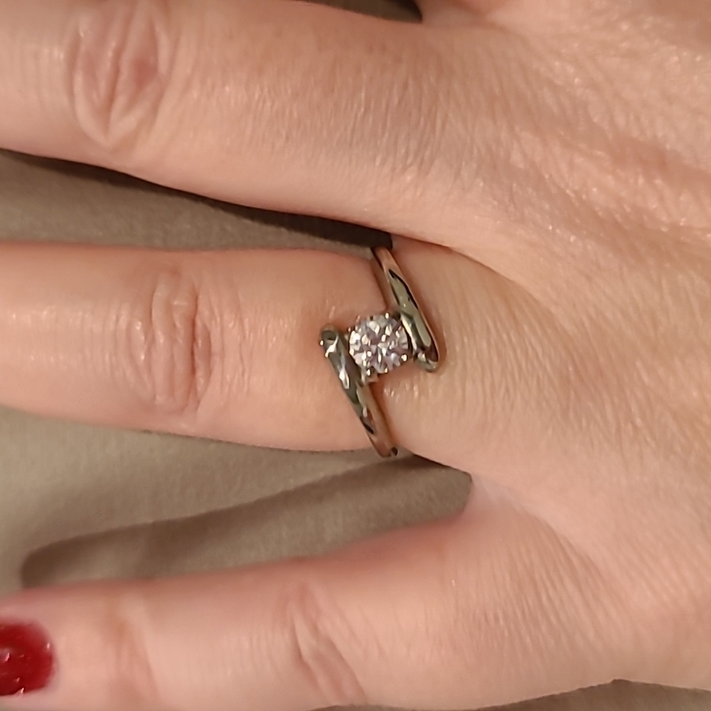 Cubic Zirconia Stainless Steel Ring
